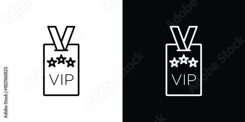 Vip pass icon outline. Vector isolated pictogram for web