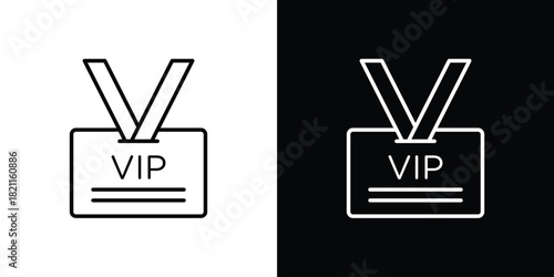 VIP pass icon outline. Vector isolated pictogram for web
