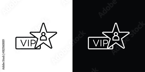 VIP person icon outline. Vector isolated pictogram for web