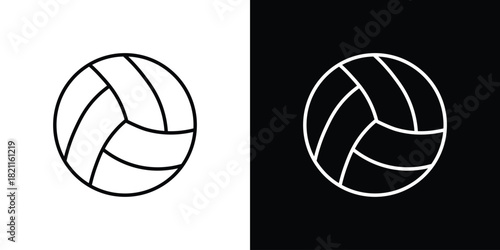 Volleyball ball icon outline. Vector isolated pictogram for web