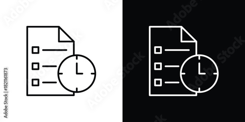 Waiting list icon outline. Vector isolated pictogram for web