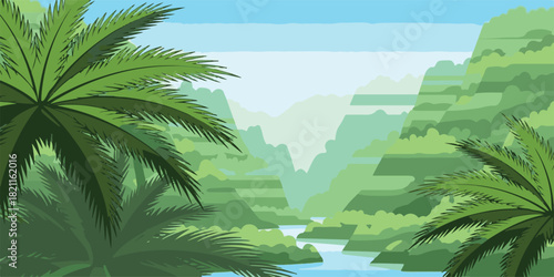 palm trees on a tropical island