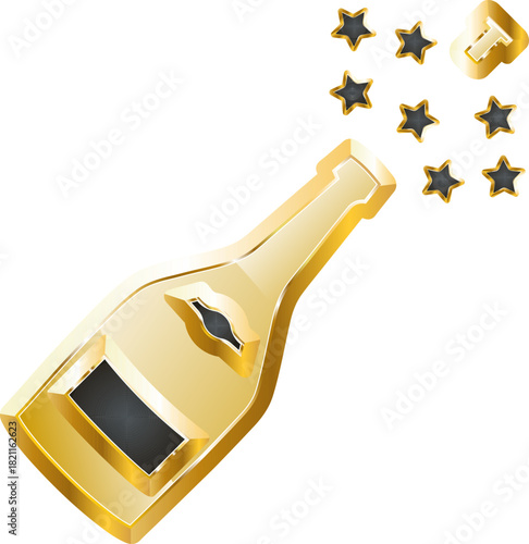 champagne gold icon. Isolated on transparent background.