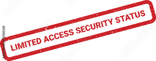 Distressed rubber stamp effect indicating limited access security status for sensitive information and confidential digital documents