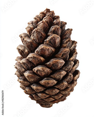 Isolated Sequoia Strobile: Elegant Design of Giant Redwood Seed Cone on White Background for Nature Decor and Yosemite Inspirations