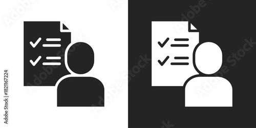auditor Icon In Black And White Glyph Style