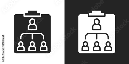 hirearchy Icon In Black And White Glyph Style