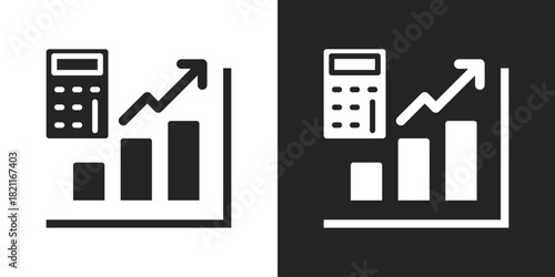 bar chart Icon In Black And White Glyph Style