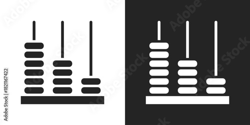 abacus Icon In Black And White Glyph Style