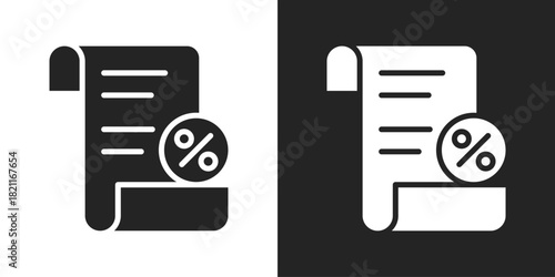 tax Icon In Black And White Glyph Style