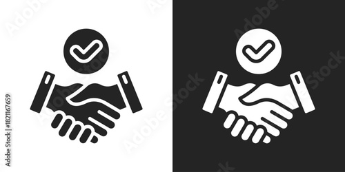 agreement Icon In Black And White Glyph Style