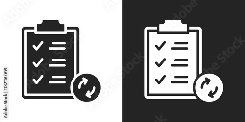 renewal management Icon In Black And White Glyph Style