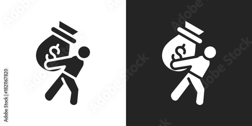 liability Icon In Black And White Glyph Style