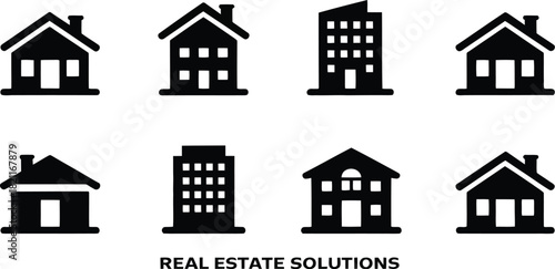 Various building icons represent different types of housing and commercial properties.