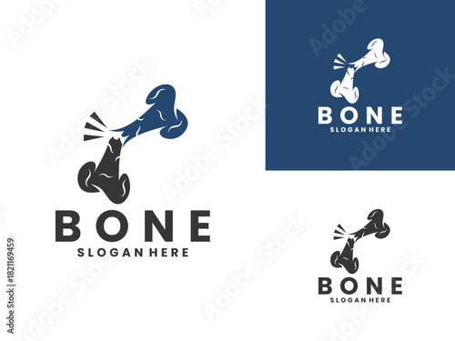 Broken bone logo design vector template. Bone crack logo design vector