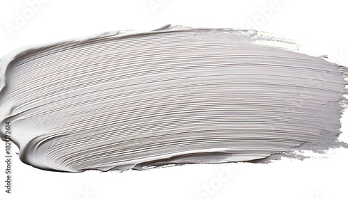  Thick white paint brush stroke with visible bristle marks and texture graphic design isolate