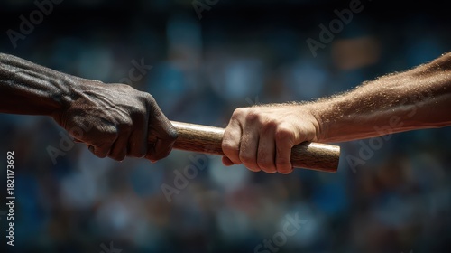 Dynamic Baton Handoff in Relay Race: Celebrating Athlete Ambition and Competitive Spirit