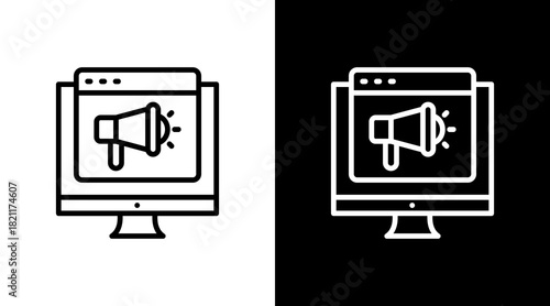 Digital Marketing With Icon Set Design