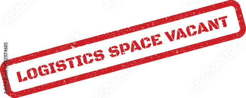 Grunge textured rectangular rubber stamp prominently featuring Logistics Space Vacant for various business operations and supply chain management contexts