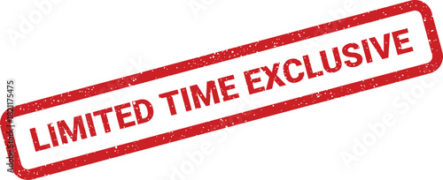 Grunge textured rubber stamp graphic featuring the prominent Limited Time Exclusive text for unique offers