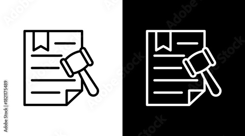 Legal Document With Icon Set Design