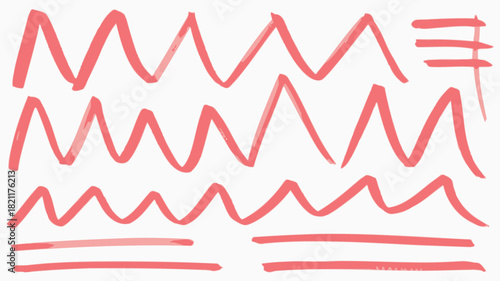 Vibrant abstract composition with dynamic pink marker strokes and geometric shapes