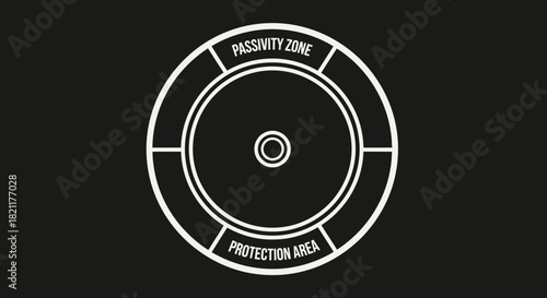 Diagram showing concentric circles divided into zones, labeled "Passivity Zone" and "Protection Area" on a dark background.