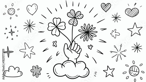 Playful hand drawing a card with luck and chance elements ideal for games or fortune telling