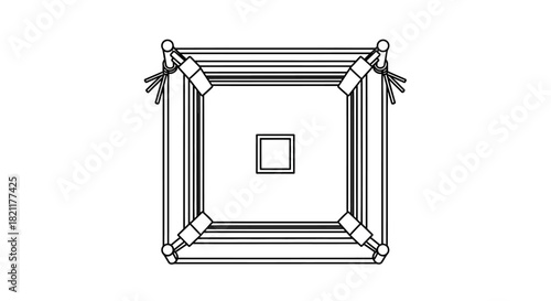 Overhead view of a ping pong table with paddles and balls on each side, separated by a net.