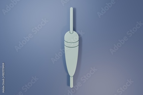 Grey Fishing float icon isolated on purple-blue background. Fishing tackle. Minimalism concept. 3D render illustration