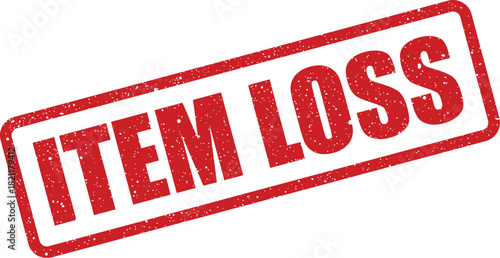 Grungy rectangular stamp imprint indicating item loss for inventory management and risk assessment documentation