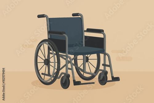 vector illustration of a wheelchair for patient