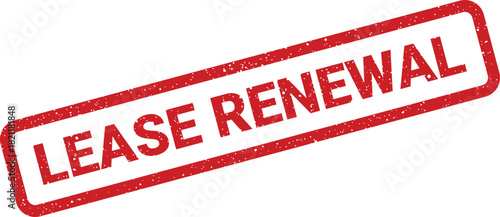 Grungy red rubber stamp vector illustration showcasing LEASE RENEWAL text, symbolizing the extension of an important contractual agreement