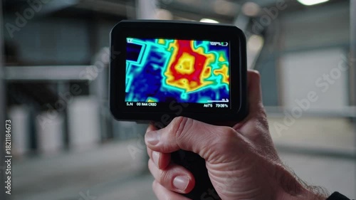 Using a thermal camera to detect heat sources in an industrial setting