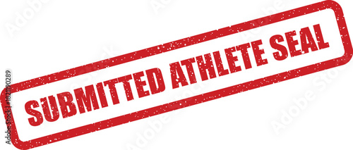 Official grunge textured seal displaying Submitted Athlete Seal within a distinct rectangular outline for sports records