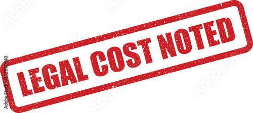Official legal cost noted rubber stamp design with a textured surface for confirming expense records and financial documentation