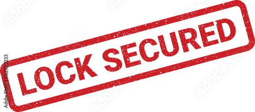 Official rubber stamp vector illustration showcasing LOCK SECURED status, suitable for indicating safety and restricted access
