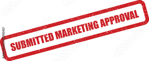 Official textured stamp with distressed ink impression indicating submitted marketing approval for document workflow process
