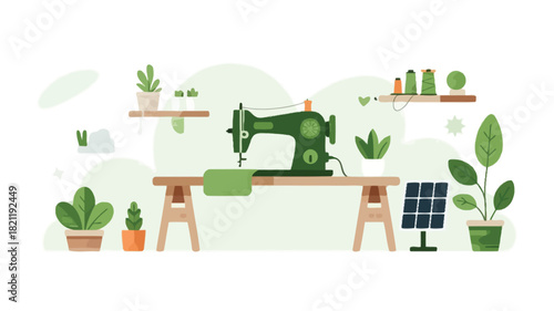 Simple scene depicting a solar panel generating clean energy illustrating renewable power and environmental sustainability with a bright modern aesthetic