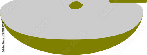 An apple slice with a seed and the stem minimal vector illustration