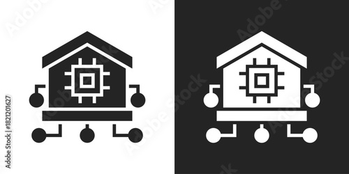 Smarthome Icon In Black And White Glyph Style