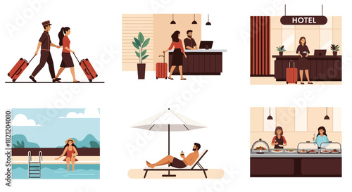 Hotel Stay Experience Guests Enjoying Amenities and Services