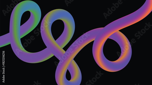 Dynamic flowing ribbon design with vibrant colors on black background creates a modern, abstract feel that's perfect for creative projects and backgrounds