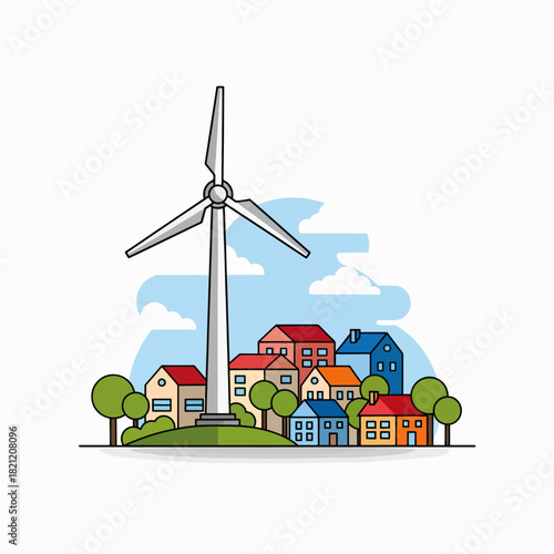 Green energy revolution for sustainable urban living powered by wind turbines and eco friendly communities