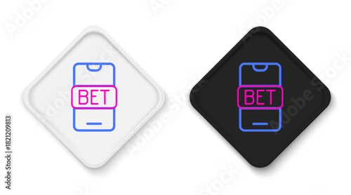 Line Online sports betting icon isolated on white background. Sport bet bookmaker. Betting online make money. Colorful outline concept. Vector