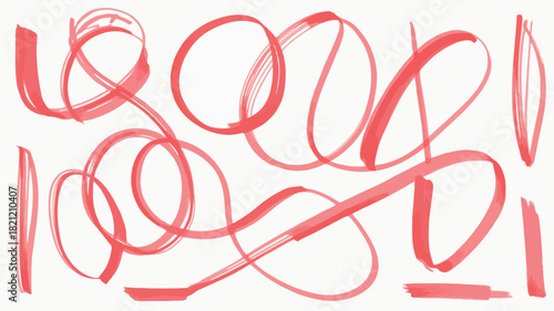 Abstract pink marker sketch design with vibrant color accents and clean lines