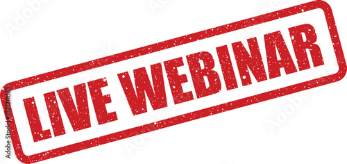 Red distressed rectangular stamp with bold uppercase text indicating an engaging real time webinar event
