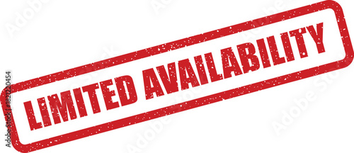 Red grunge stamp with a textured border featuring the phrase Limited Availability for exclusive product announcements