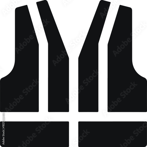 Safety vest icon for high visibility workwear and occupational safety