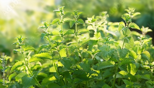Melissa Officinalis Or Lemon Balm Plants In The Garden